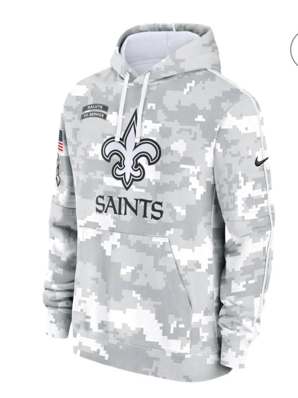 Nike New Orleans Saints Salute to Service Youth Gray Camo Hoodie Size M 10/12